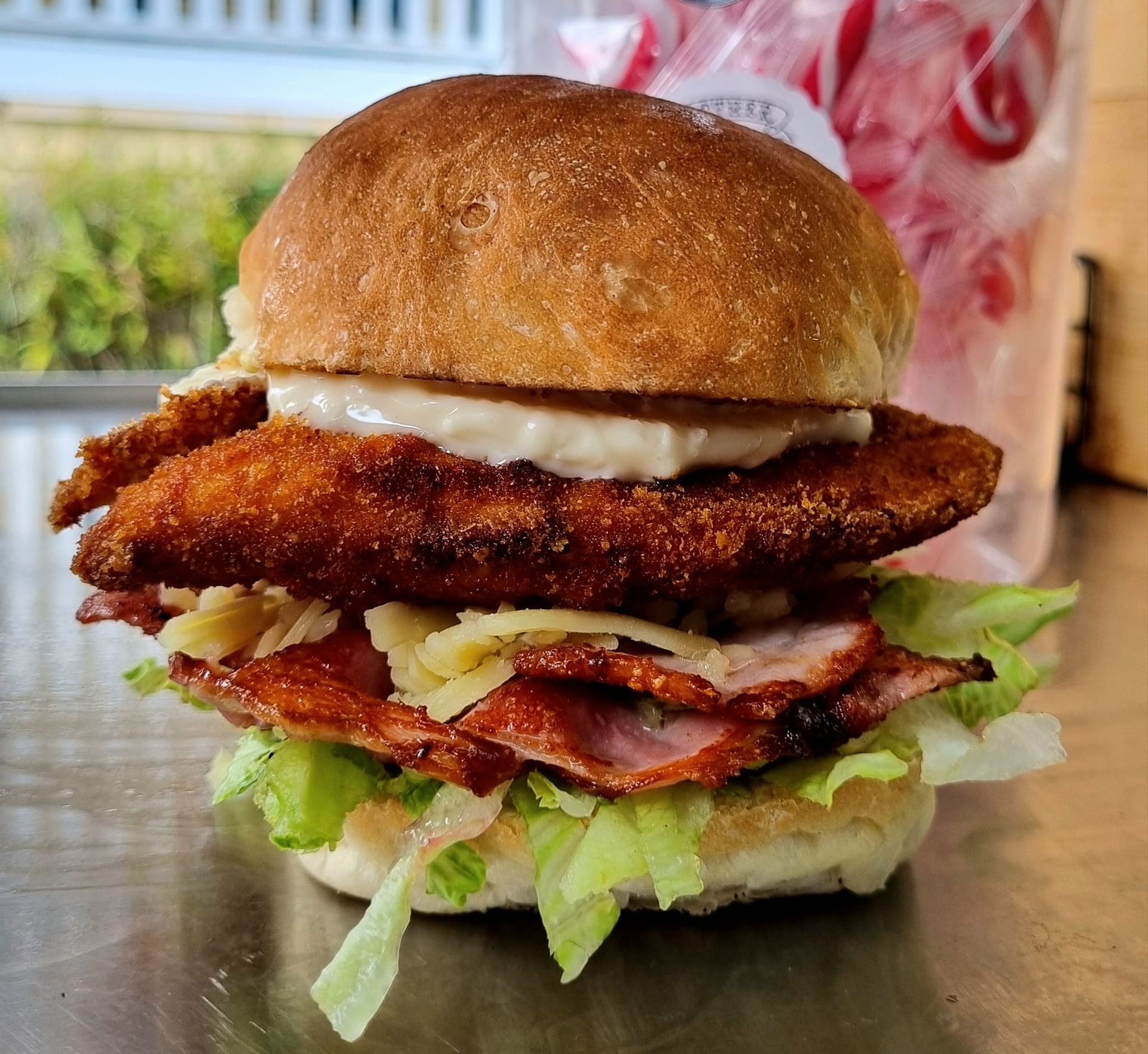 Chicken schnitty burger